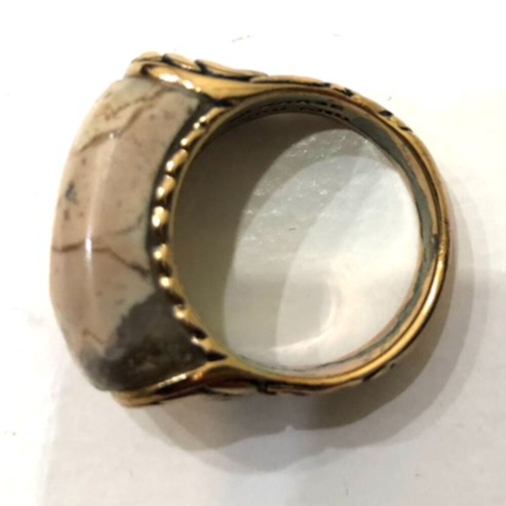 Studio Barse  Gold Tone White Howlite Statement Ring - Picture 5 of 7